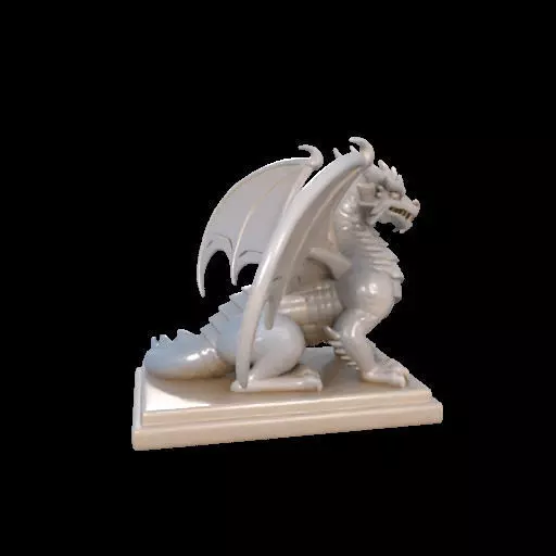 2048 Menacing Fairytale Dragon in Ivory magic 3D print model_8