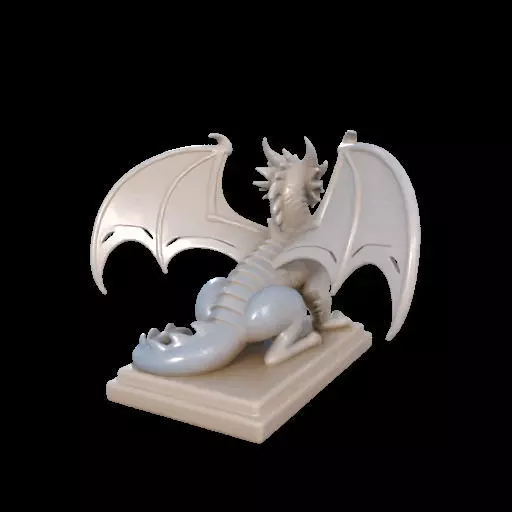 2048 Menacing Fairytale Dragon in Ivory magic 3D print model_13