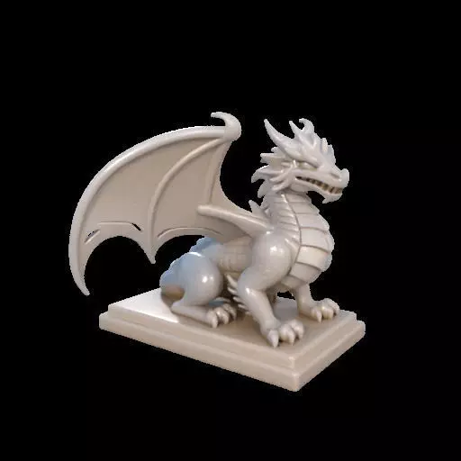 2048 Menacing Fairytale Dragon in Ivory magic 3D print model_4