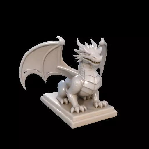 2048 Menacing Fairytale Dragon in Ivory magic 3D print model_2