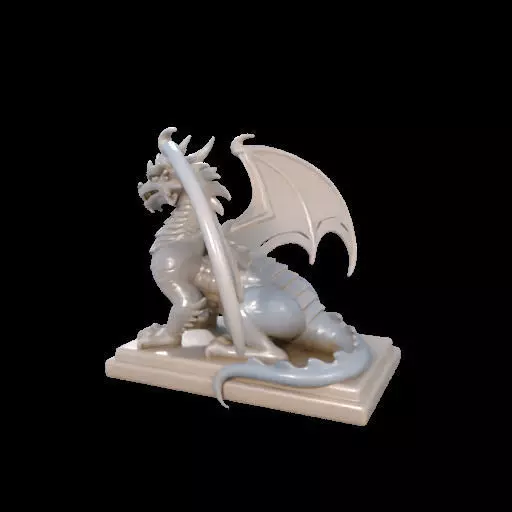 2048 Menacing Fairytale Dragon in Ivory magic 3D print model_21