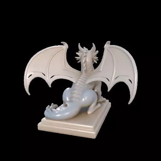 2048 Menacing Fairytale Dragon in Ivory magic 3D print model_14