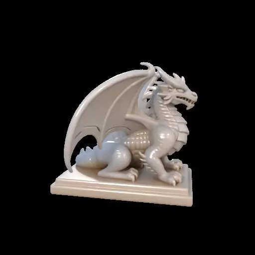 2048 Menacing Fairytale Dragon in Ivory magic 3D print model_6