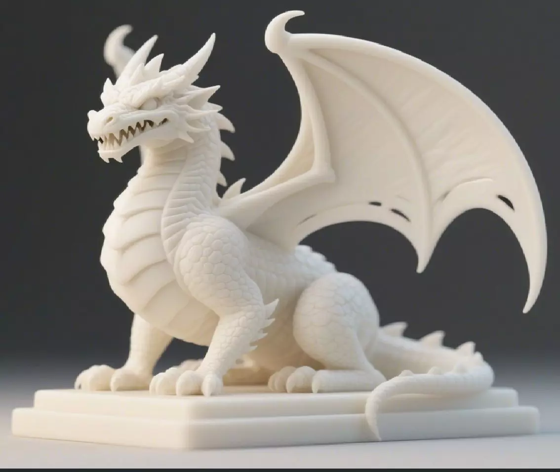 2048 Menacing Fairytale Dragon in Ivory magic 3D print model_31