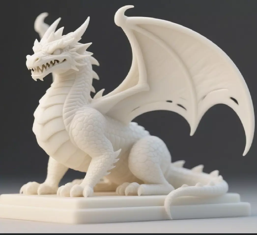 2048 Menacing Fairytale Dragon in Ivory magic 3D print model_34