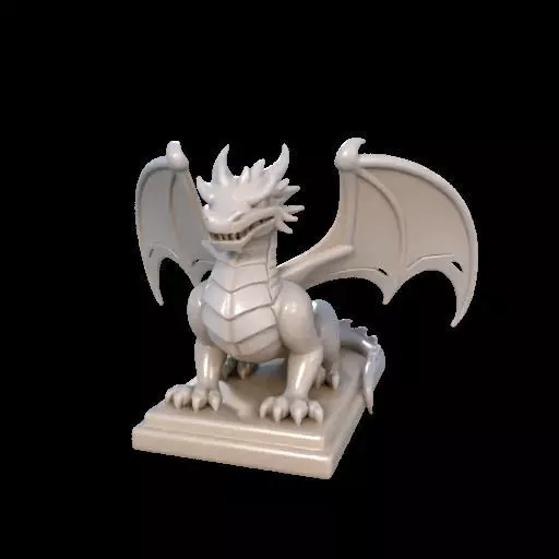 2048 Menacing Fairytale Dragon in Ivory magic 3D print model_26