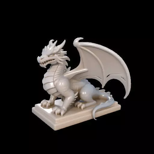 2048 Menacing Fairytale Dragon in Ivory magic 3D print model_23