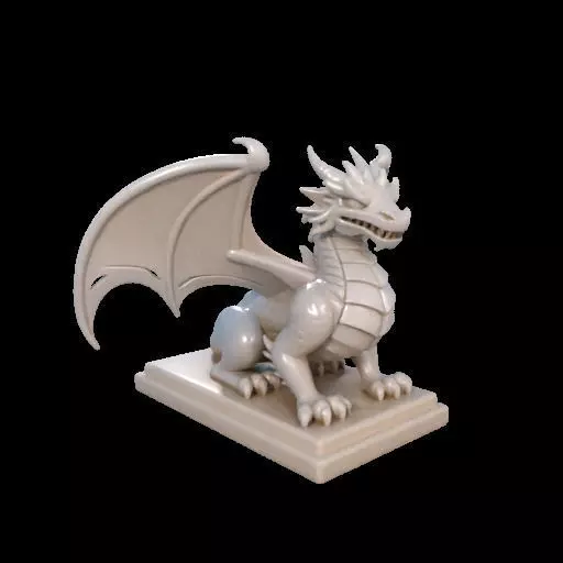 2048 Menacing Fairytale Dragon in Ivory magic 3D print model_3
