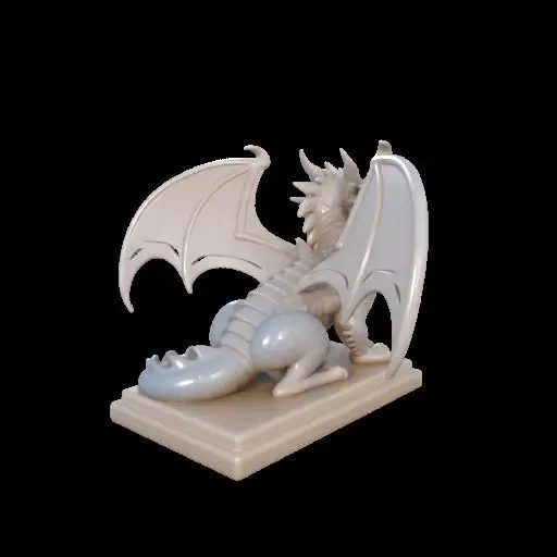 2048 Menacing Fairytale Dragon in Ivory magic 3D print model_11
