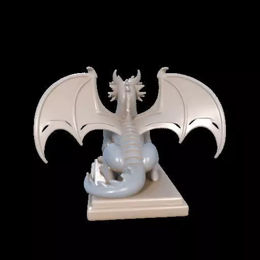 2048 Menacing Fairytale Dragon in Ivory magic 3D print model_16