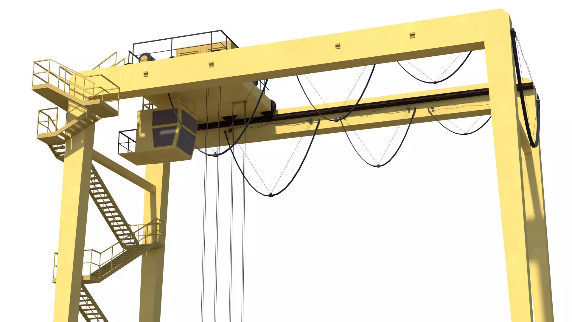 Location scene Crane load container to track Low-poly 3D model_7