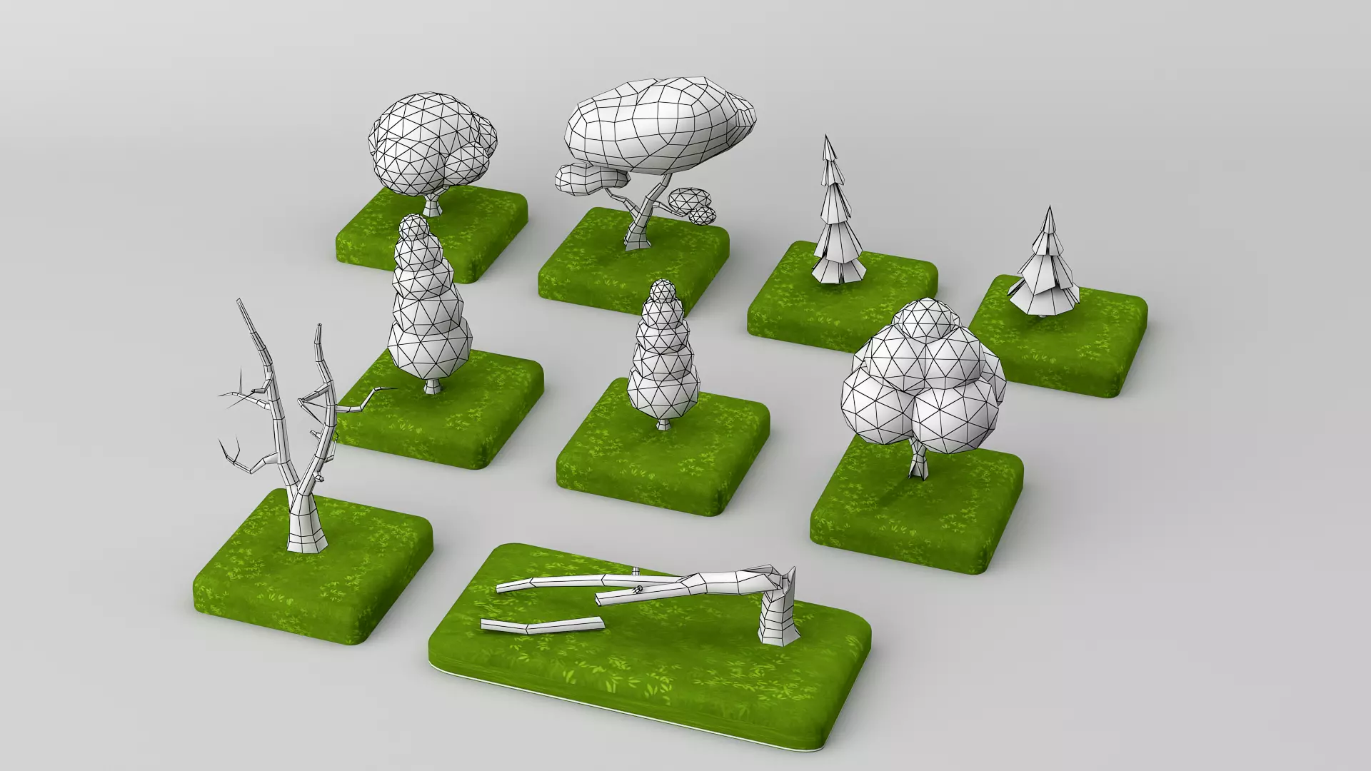 Forest Pack Low-poly 3D model_1