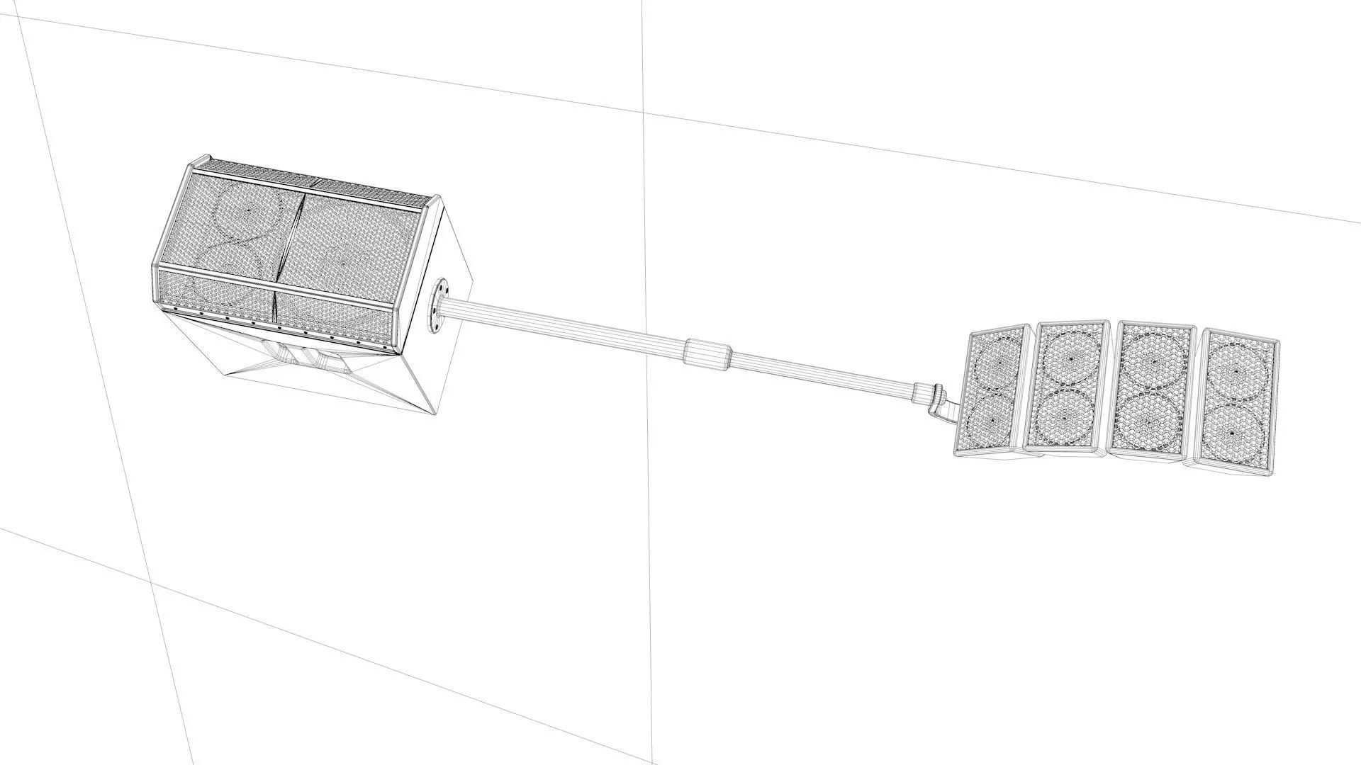 Line array speaker system 3D model_6