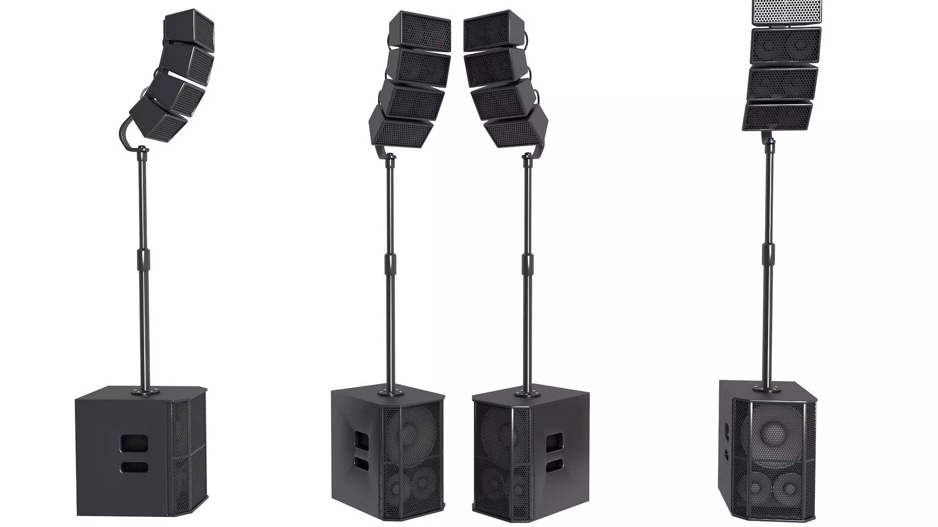 Line array speaker system 3D model_0