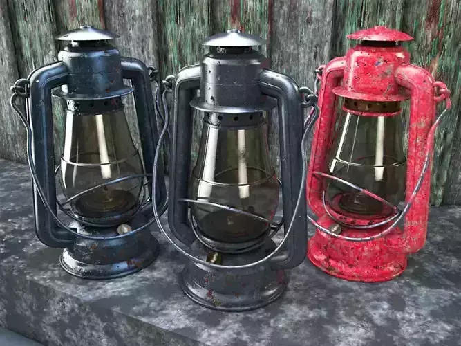 Old Glass kerosene Lamp