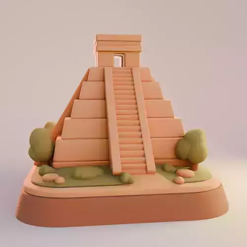 Chichen Itza Cartoon Decorative Maya Sculpture