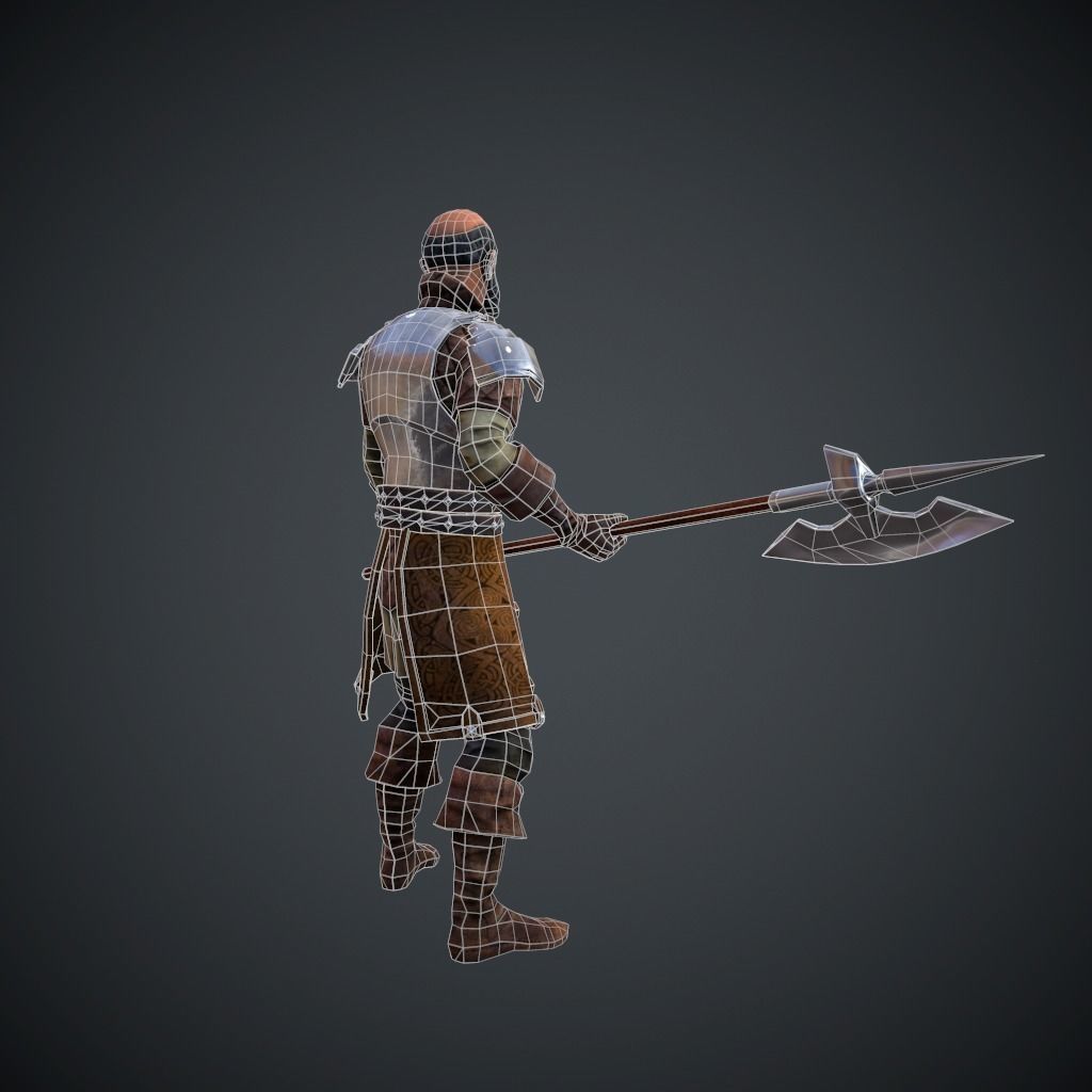 Character Knight Low-poly 3D model_7