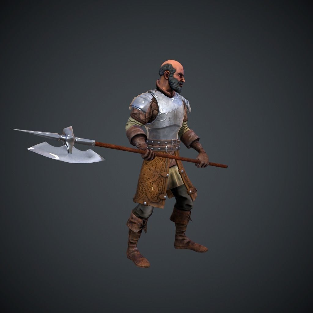 Character Knight Low-poly 3D model_5