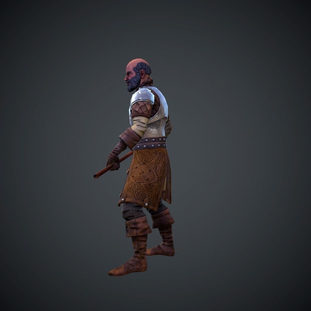 Character Knight Low-poly 3D model_3