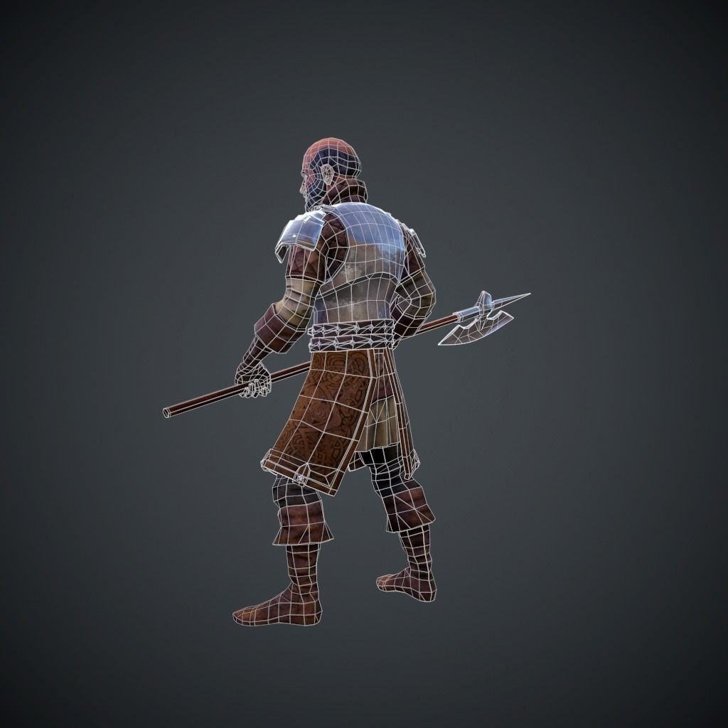 Character Knight Low-poly 3D model_8