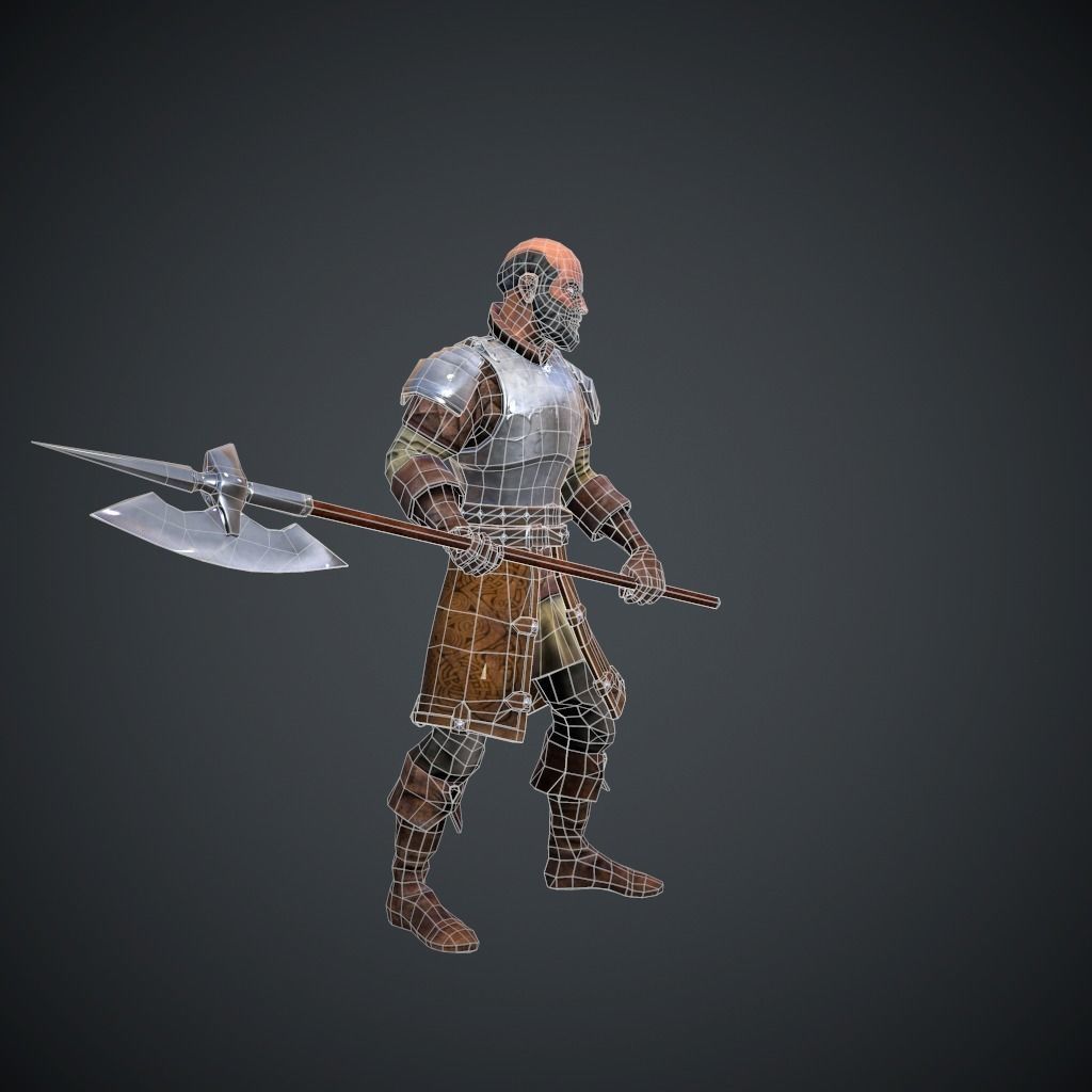 Character Knight Low-poly 3D model_9