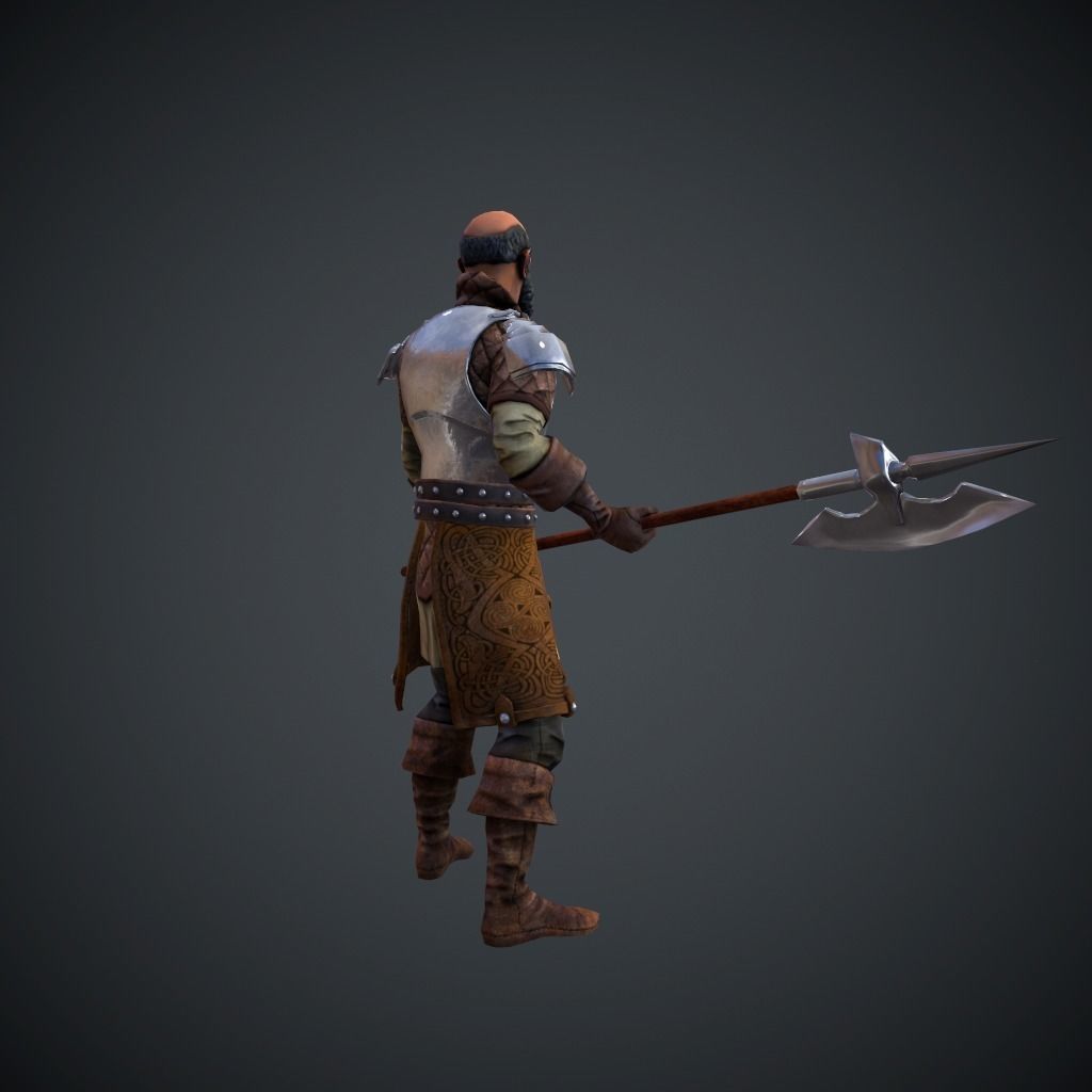 Character Knight Low-poly 3D model_4