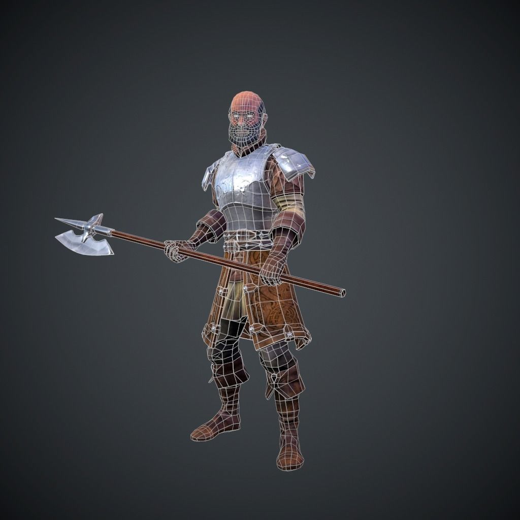 Character Knight Low-poly 3D model_6