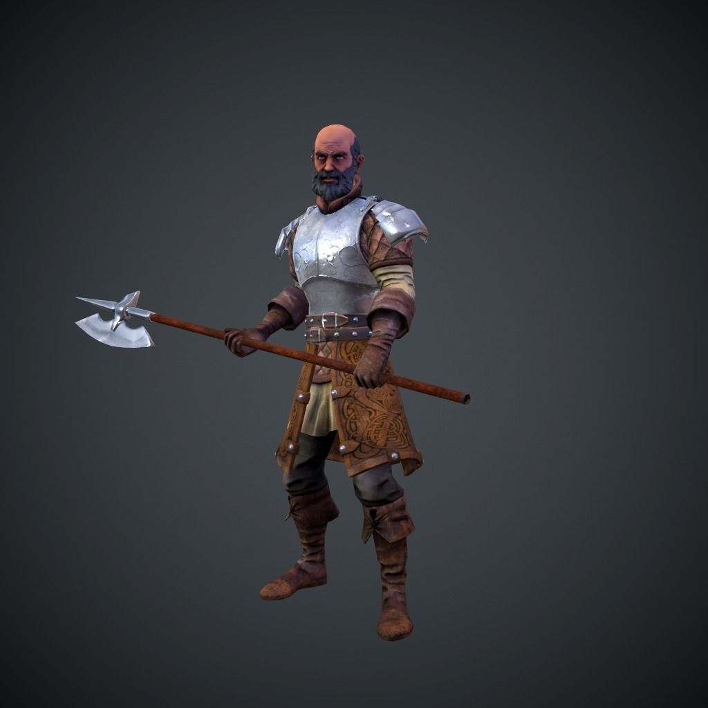Character Knight Low-poly 3D model_2