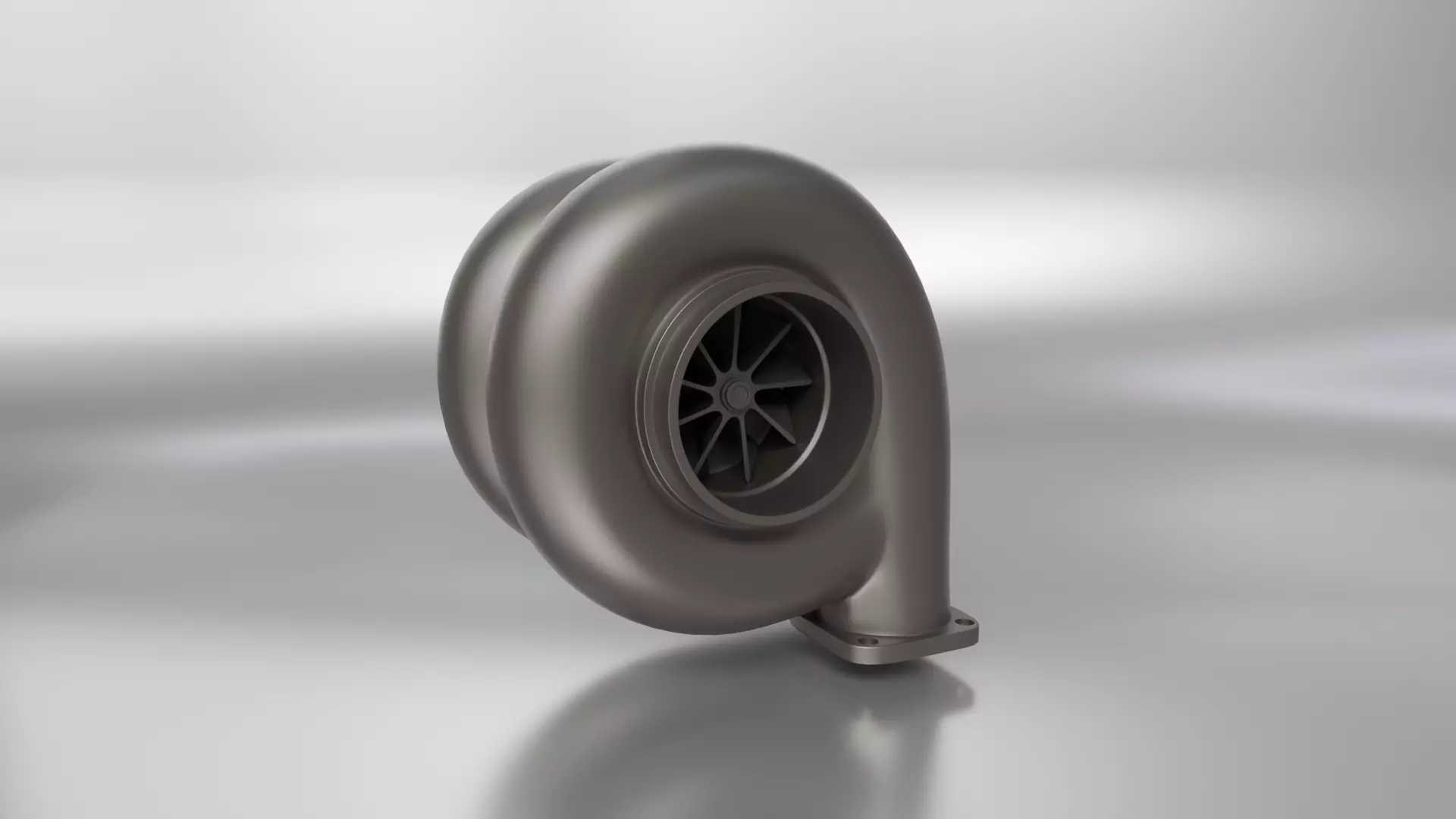 Turbocharger Low-poly 3D model_1