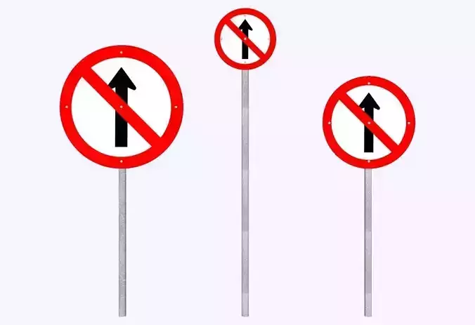 Brazilian Traffic Sign - R-3 No-Go 3D model