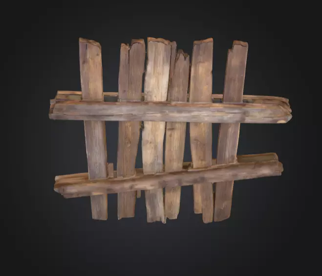 Rustic Timber Barrier is a rugged 3D wooden Low-poly 3D model_10