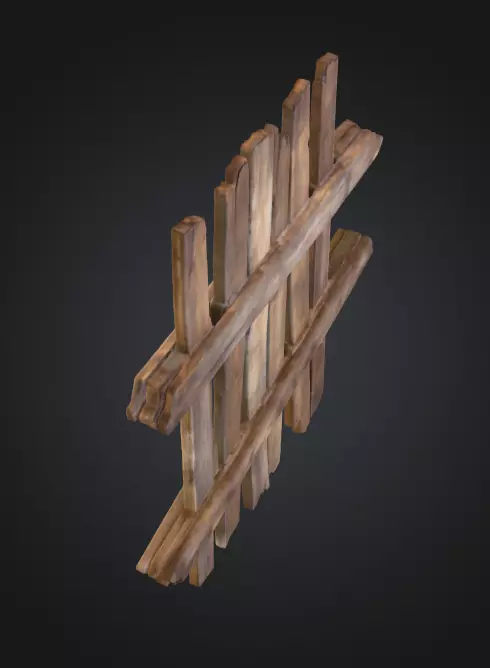 Rustic Timber Barrier is a rugged 3D wooden Low-poly 3D model_12