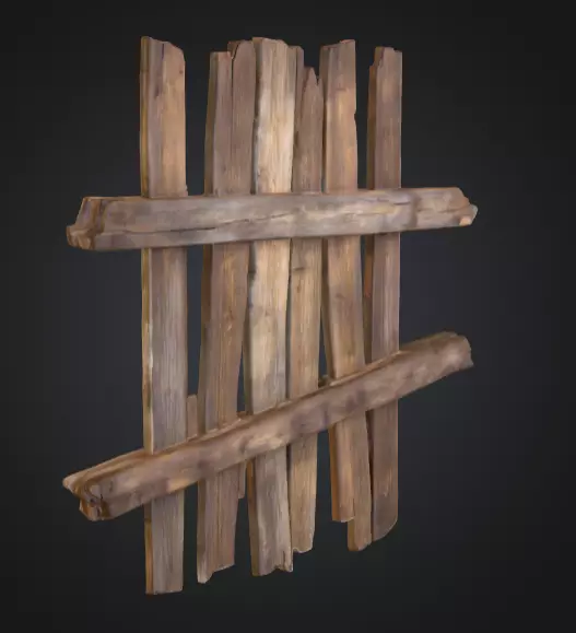 Rustic Timber Barrier is a rugged 3D wooden Low-poly 3D model_1