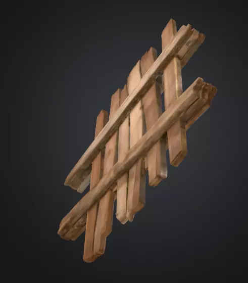 Rustic Timber Barrier is a rugged 3D wooden Low-poly 3D model_17