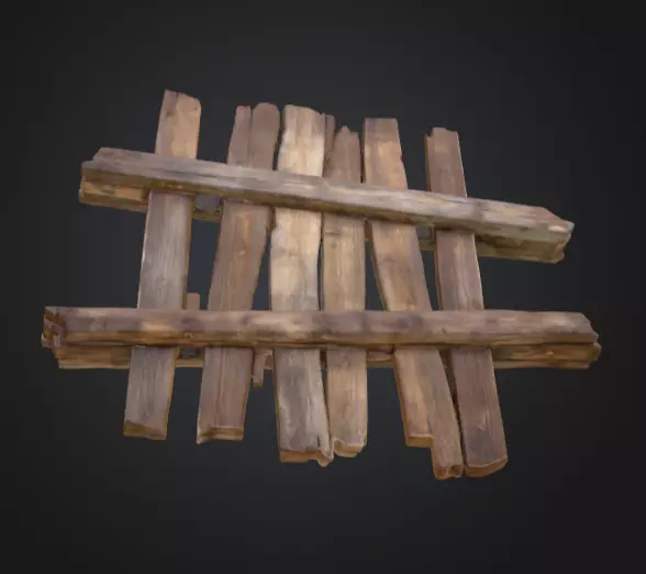 Rustic Timber Barrier is a rugged 3D wooden Low-poly 3D model_19