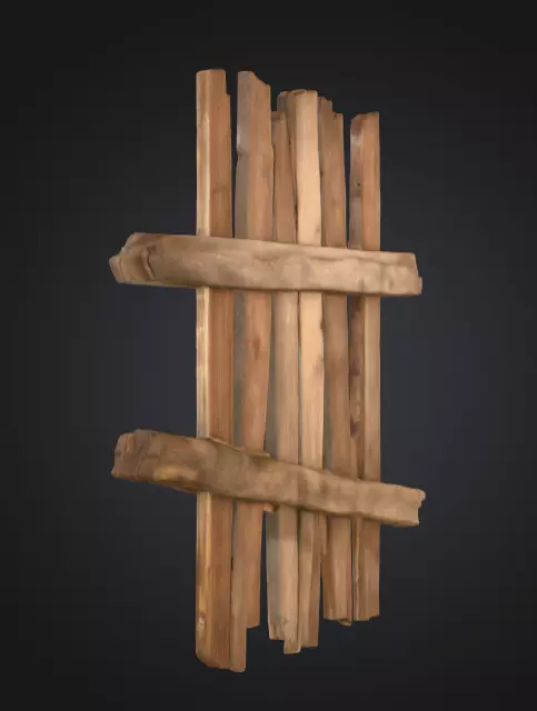 Rustic Timber Barrier is a rugged 3D wooden Low-poly 3D model_8
