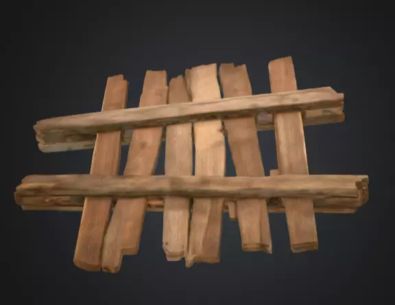 Rustic Timber Barrier is a rugged 3D wooden Low-poly 3D model_16