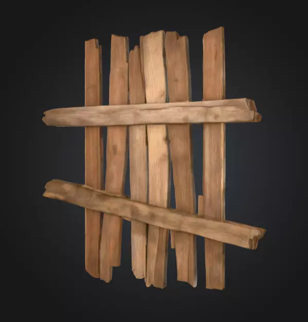 Rustic Timber Barrier is a rugged 3D wooden Low-poly 3D model_5