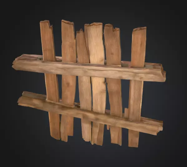 Rustic Timber Barrier is a rugged 3D wooden Low-poly 3D model_15