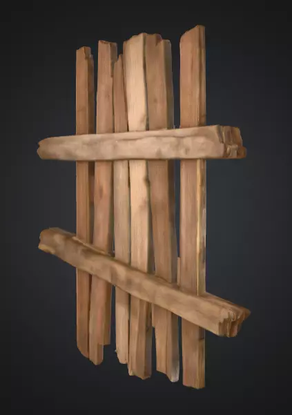 Rustic Timber Barrier is a rugged 3D wooden Low-poly 3D model_4