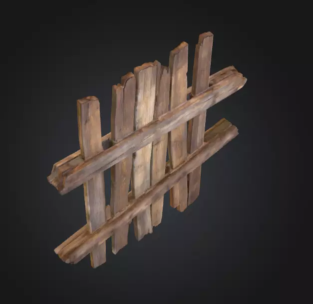 Rustic Timber Barrier is a rugged 3D wooden Low-poly 3D model_11