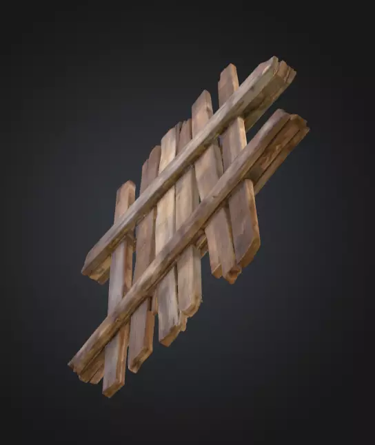 Rustic Timber Barrier is a rugged 3D wooden Low-poly 3D model_20