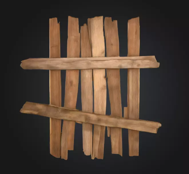 Rustic Timber Barrier is a rugged 3D wooden Low-poly 3D model_6