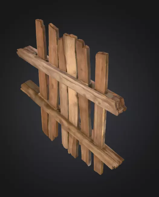 Rustic Timber Barrier is a rugged 3D wooden Low-poly 3D model_14