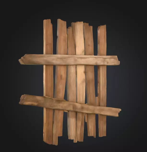 Rustic Timber Barrier is a rugged 3D wooden Low-poly 3D model_7
