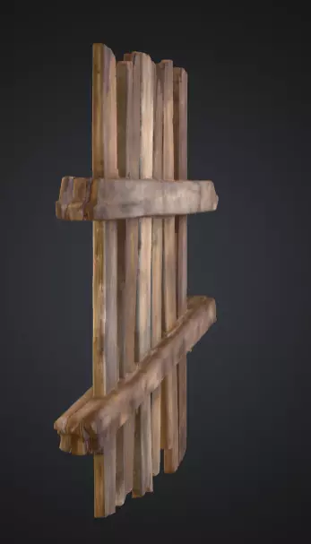 Rustic Timber Barrier is a rugged 3D wooden Low-poly 3D model_2