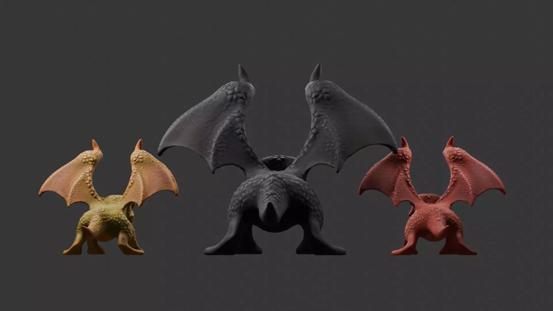Stylized Dragon 3D Model Game Ready with 3 Texture Variations Low-poly 3D model_89