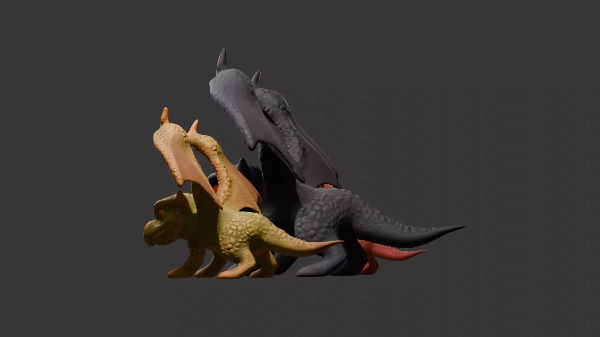 Stylized Dragon 3D Model Game Ready with 3 Texture Variations Low-poly 3D model_64
