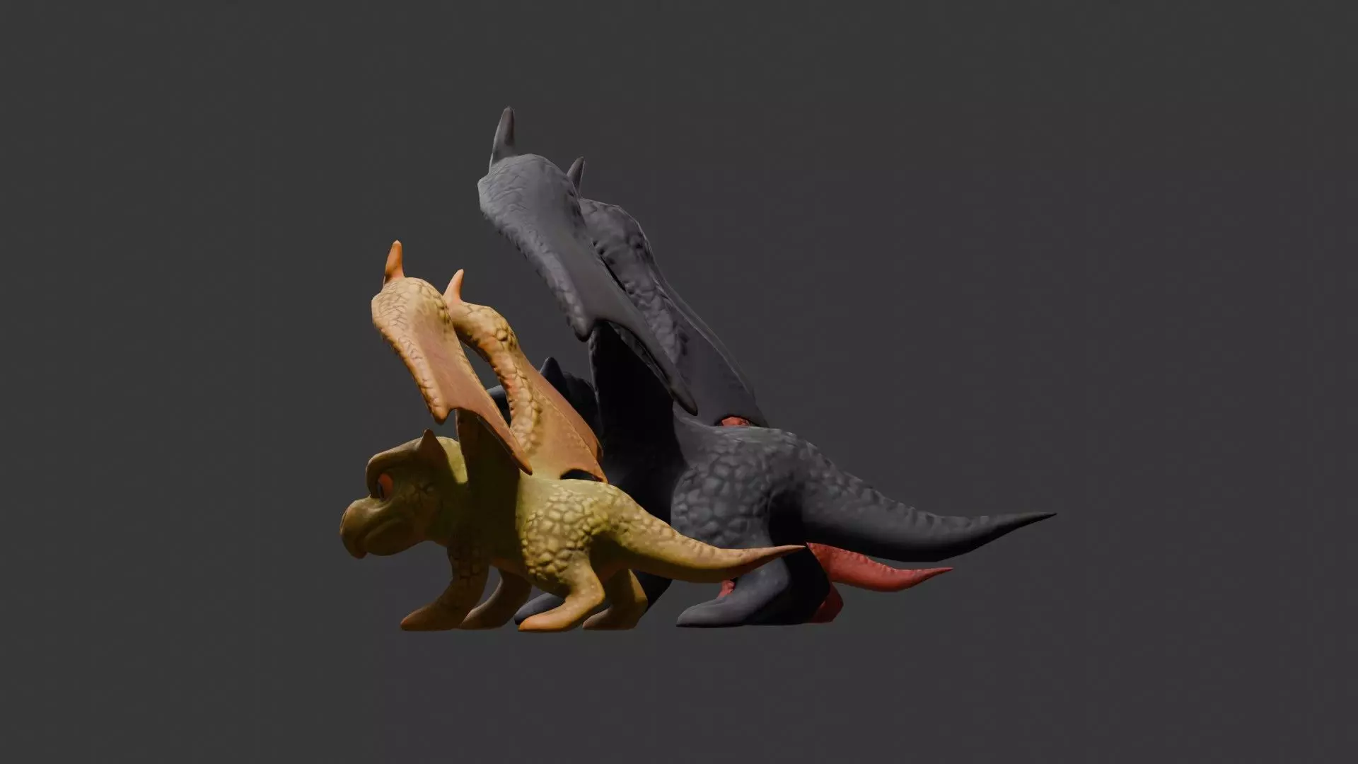 Stylized Dragon 3D Model Game Ready with 3 Texture Variations Low-poly 3D model_60