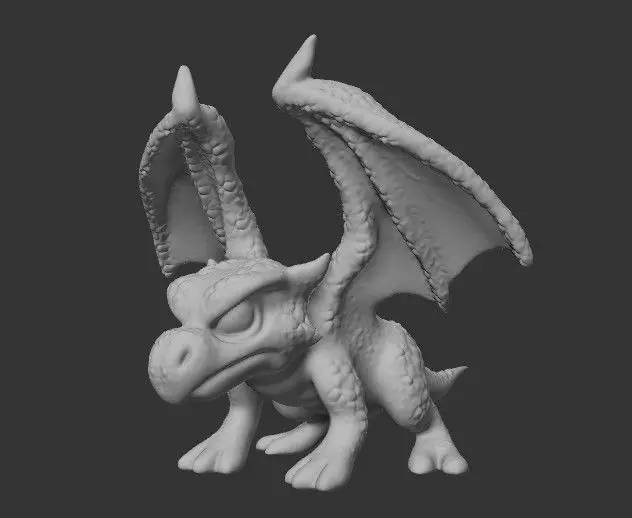 Stylized Dragon 3D Model Game Ready with 3 Texture Variations Low-poly 3D model_37